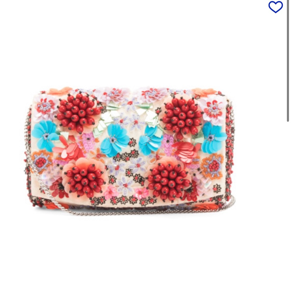 🌺🌼NWT VIRAL bag w/ Beaded Design,  Red and Blue Floral! 

❤️A Viral Sensation ❤️